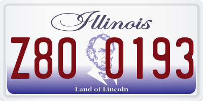 IL license plate Z800193