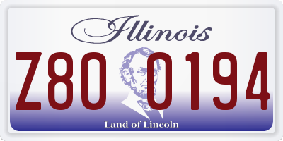 IL license plate Z800194