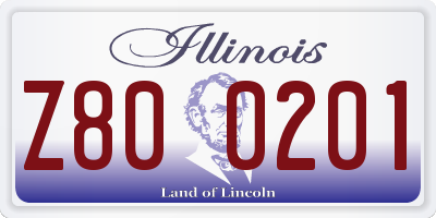 IL license plate Z800201