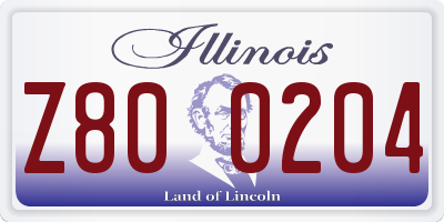 IL license plate Z800204