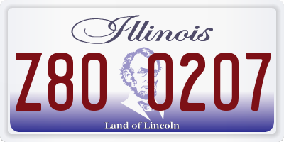 IL license plate Z800207