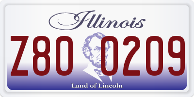 IL license plate Z800209