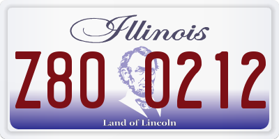 IL license plate Z800212