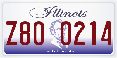 IL license plate Z800214