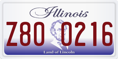 IL license plate Z800216
