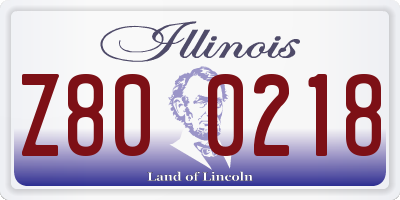 IL license plate Z800218