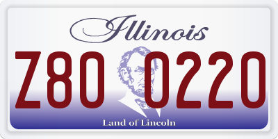 IL license plate Z800220