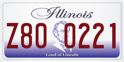 IL license plate Z800221