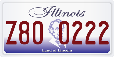 IL license plate Z800222