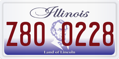 IL license plate Z800228