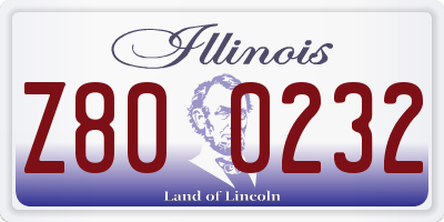 IL license plate Z800232