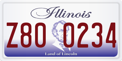 IL license plate Z800234