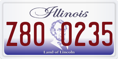IL license plate Z800235