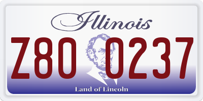 IL license plate Z800237