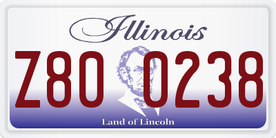 IL license plate Z800238
