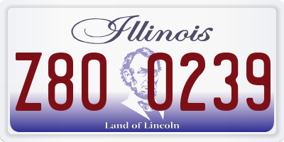 IL license plate Z800239