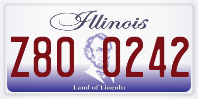 IL license plate Z800242