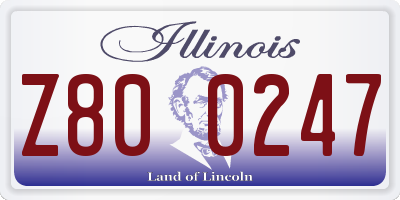 IL license plate Z800247