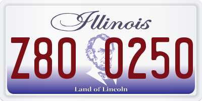 IL license plate Z800250