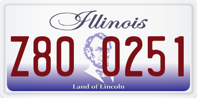 IL license plate Z800251