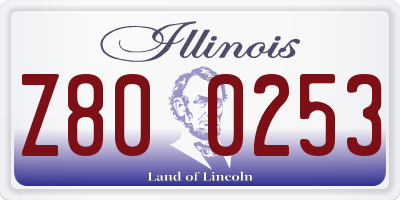 IL license plate Z800253
