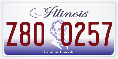 IL license plate Z800257
