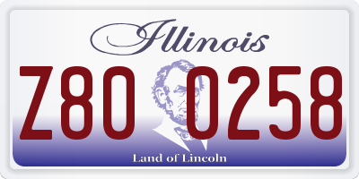 IL license plate Z800258