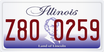 IL license plate Z800259