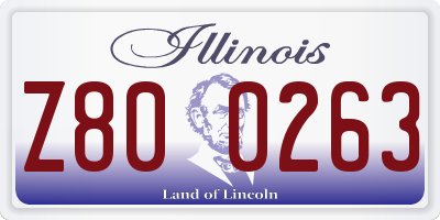 IL license plate Z800263