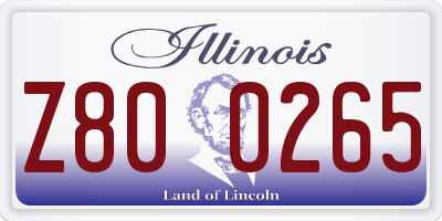 IL license plate Z800265