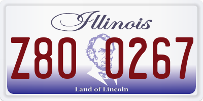 IL license plate Z800267
