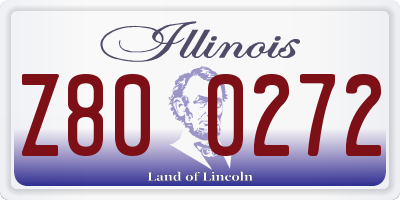 IL license plate Z800272