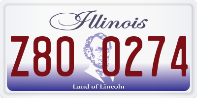IL license plate Z800274