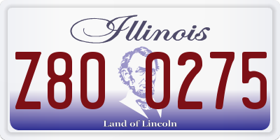 IL license plate Z800275