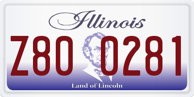 IL license plate Z800281