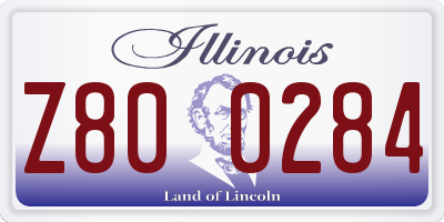 IL license plate Z800284