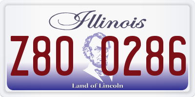 IL license plate Z800286