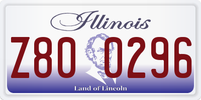 IL license plate Z800296
