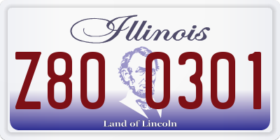 IL license plate Z800301