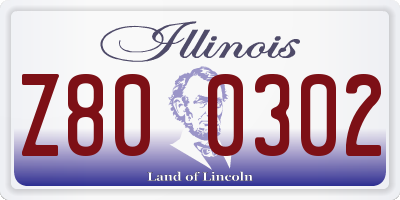 IL license plate Z800302