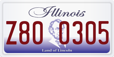 IL license plate Z800305