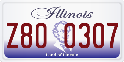 IL license plate Z800307
