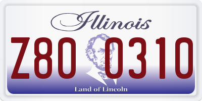 IL license plate Z800310