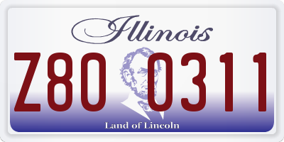 IL license plate Z800311