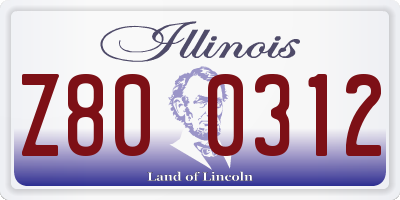 IL license plate Z800312