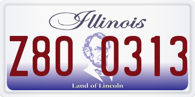IL license plate Z800313