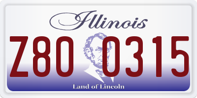 IL license plate Z800315