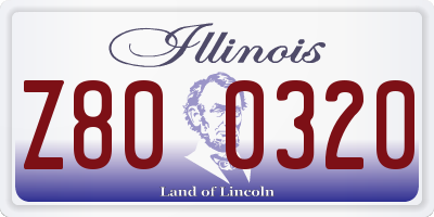 IL license plate Z800320