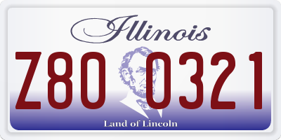 IL license plate Z800321
