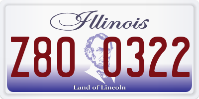 IL license plate Z800322